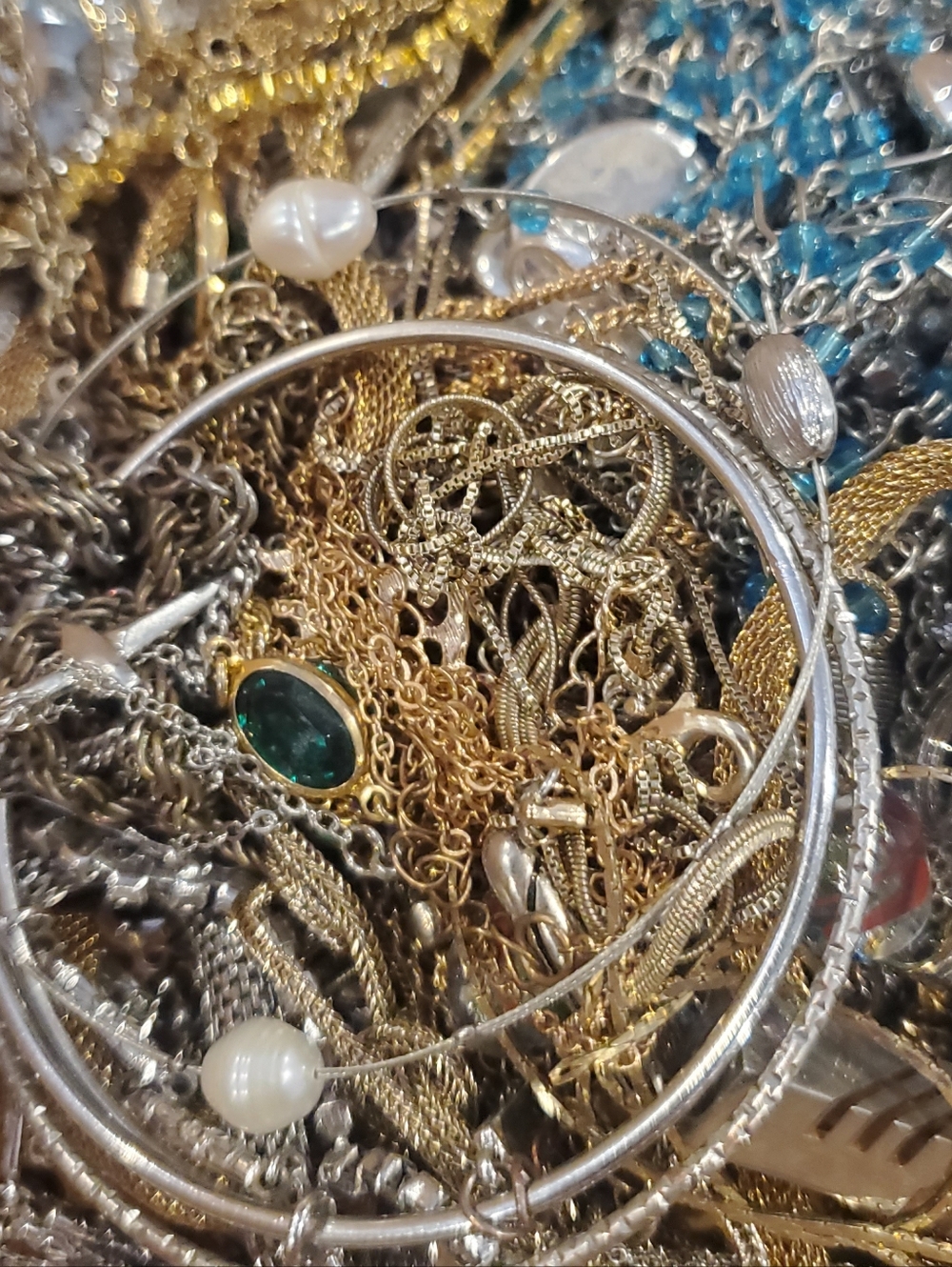 4.5 Pounds Mixed Metal Craft Jewellery Lot Necklaces+++